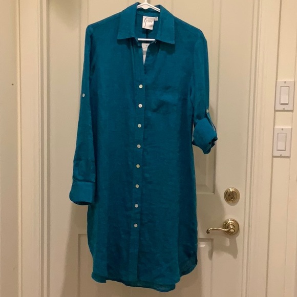 FINLEY 100% linen shirt dress. NWT - Picture 15 of 16
